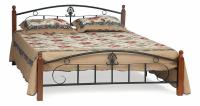 Кровать РУМБА (AT-203)/ RUMBA дерево гевея/металл, 180х200 см (king bed), красный дуб/черный фото Кровать РУМБА (AT-203)/ RUMBA дерево гевея/металл, 180х200 см (king bed), красный дуб/черный. Фото №1