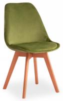 Стул Secret De Maison TULIP SOFT (mod. 74) / / 1 шт. в упаковке вельвет/дерево , 54 х 47 х 83 см , зеленый (HLR 54)/натуральный. Фото №1
