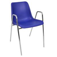 Стул Vicenza-4 высокие ножки с подлокотниками хром