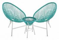 Комплект кофейный ACAPULCO (стол, арт. AC002 и 2 кресла, арт. AC001), белый фото Комплект кофейный ACAPULCO (стол, арт. AC002 и 2 кресла, арт. AC001), белый. Фото №1