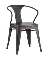 Стул TOLIX ARMS SOFT с подлокотниками черный матовый. Фото №1