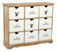 Комод с девятью ящиками цвет каркаса Натуральный / Белый с принтом фото Комод с девятью ящиками цвет каркаса Натуральный / Белый с принтом. Фото №1