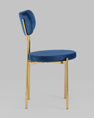 Стул Барбара велюр синий золотые ножки фото Стул Барбара велюр синий золотые ножки. Фото №4