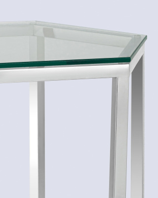 Журнальный стол ГЕКС серебро. Фото