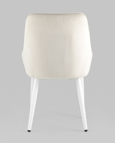 Стул Диана велюр кремовый ножки белые. Фото №6