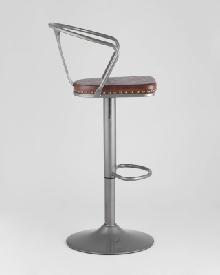 Стул барный TOLIX ARMS SOFT серебристый. Фото