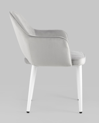 Стул Венера велюр серый ножки белые. Фото №4