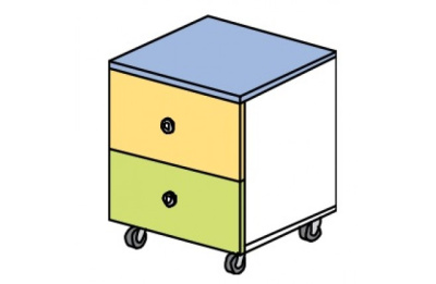 Тумба мобильная два ящика Силуэт. Фото