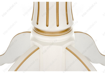 Стол деревянный Павия молочный с золотой патиной. Фото