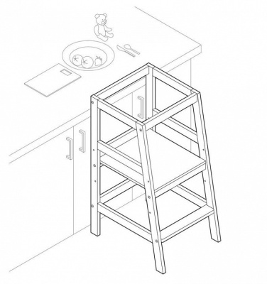 Подставка детская Polini Kids Sky, белый. Фото