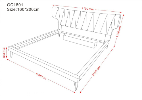 Кровать 1801 серая фото Кровать 1801 серая. Фото №13