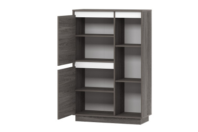 Virginia НМ 011.85 Шкаф комбинированный Левый, Белый Скандинавский/Ясень Анкор темный (KR). Фото