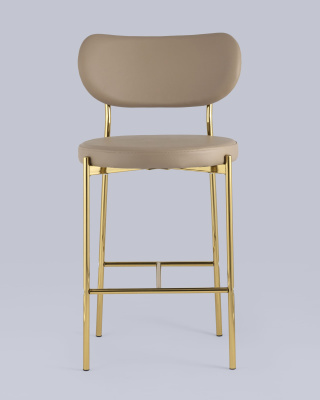Стул полубарный Барбара экокожа бежевая золотые ножки. Фото №5