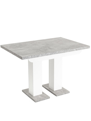 Стол Clyde 110-168*75 бетон/белый фото Стол Clyde 110-168*75 бетон/белый. Фото №2