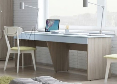 Стол на два рабочих места с ящиками Силуэт. Фото