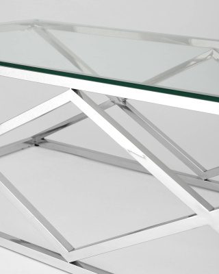 Журнальный стол 120*60 ИНСИГНИЯ серебро. Фото