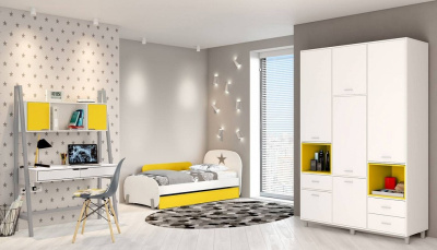 Шкаф комбинированный Polini Kids Mirum, белый. Фото №4