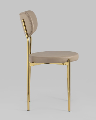 Стул Барбара экокожа бежевая золотые ножки. Фото №4