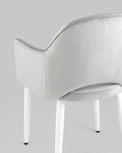 Стул Венера велюр серый ножки белые. Фото №8