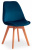 Стул Secret De Maison TULIP SOFT (mod. 74) вельвет/дерево , 54 х 47 х 83 см , синий (HLR 63)/натуральный (поставляется по 4 шт). Фото №1