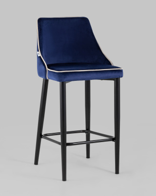 Стул полубарный Коби велюр синий. Фото №3