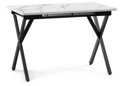 Стол деревянный Гурдун белый / черный. Фото