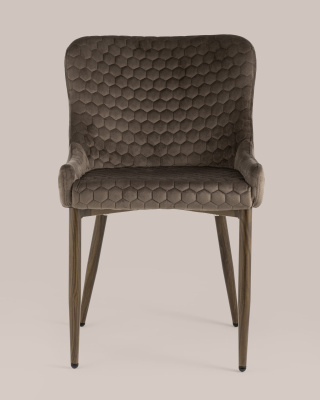 Стул Ститч Хани велюр коричневый ножки дерево фото Стул Ститч Хани велюр коричневый ножки дерево. Фото №5