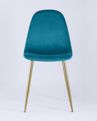 Стул Валенсия велюр аквамарин золотые ножки. Фото №5
