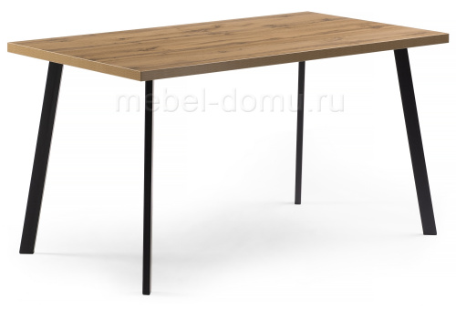 Стол деревянный Тринити Лофт 140 25 мм дуб вотан / черный матовый фото Стол деревянный Тринити Лофт 140 25 мм дуб вотан / черный матовый. Фото №1