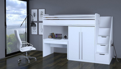 Шкаф платяной Polini Kids City, белый. Фото