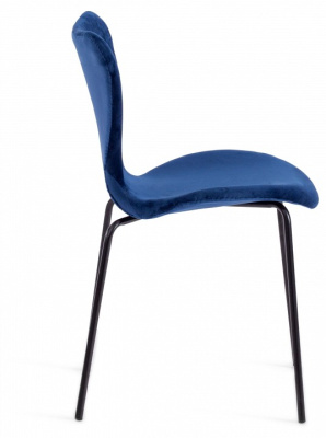Стул Jacobsen SOFT (mod DC 103) / 1 шт. в упаковке металл/флок, 59x45.5x84.5, синий фото Стул Jacobsen SOFT (mod DC 103) / 1 шт. в упаковке металл/флок, 59x45.5x84.5, синий. Фото №2
