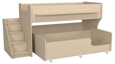 Кровать двухъярусная Р444-2, древесина коричневая светлая дуб. Фото