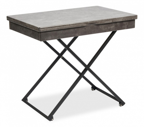 Стол универсальный трансформируемый MERIDIAN МДФ/металл, 85*50*57,5см/ 110,2*85*57,5 см, Серый бетон, основание черное. Фото №1