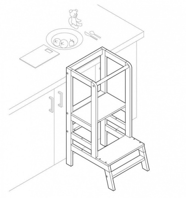 Подставка детская Polini Kids Step, коричневый. Фото