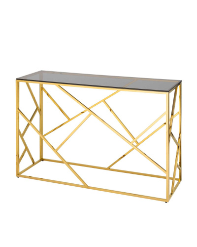 Консоль АРТ ДЕКО 120х40 золото стекло smoke. Фото №1