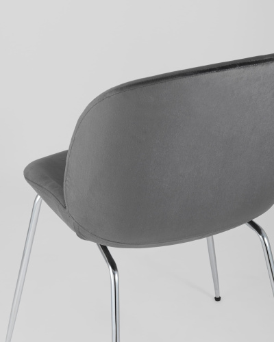 Стул Beetle серый хромированные ножки. Фото №8