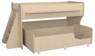 Кровать двухъярусная Р444, древесина коричневая светлая дуб. Фото