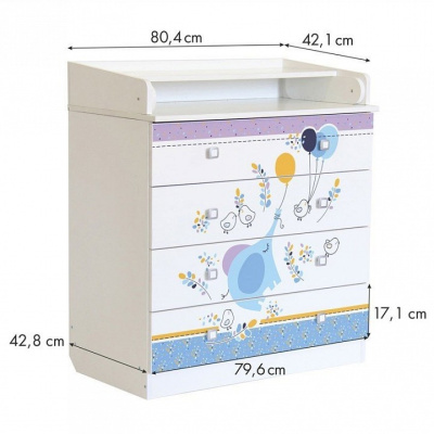 Комод пеленальный Polini kids Simple 1580 Слоник на шаре, белый фото Комод пеленальный Polini kids Simple 1580 Слоник на шаре, белый. Фото №5
