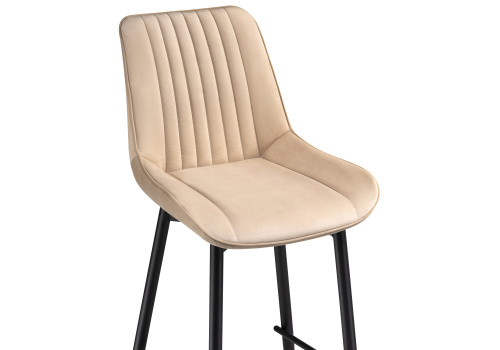 Барный стул Седа велюр бежевый / черный фото Барный стул Седа велюр бежевый / черный. Фото №5