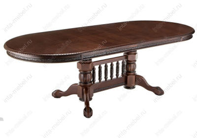 Стол деревянный Кантри орех с коричневой патиной. Фото