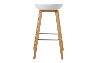 Стул барный BY003 белый бук/матовый черный металл фото Стул барный BY003 белый бук/матовый черный металл. Фото №5