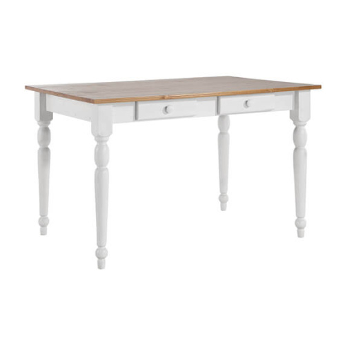 Стол обеденный "Ноа" 105x80 (белый воск УКВ/мед). Фото №1