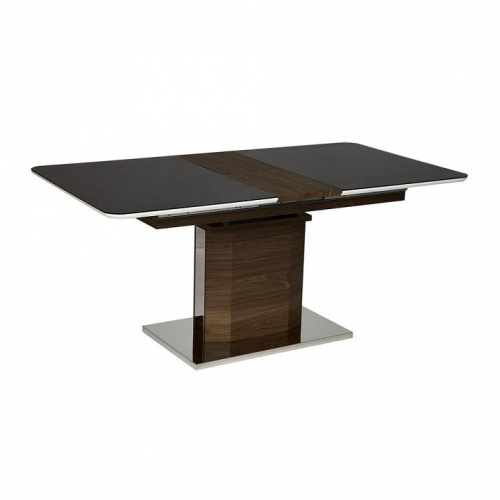 Стол RADCLIFFE( Mod. EDT-VG002) мдф high glossy, закаленное стекло, 120/150x80x75, коричневый, стекло черное. Фото №2