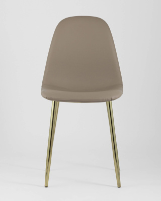 Стул Валенсия экокожа коричневая золотые ножки. Фото №4