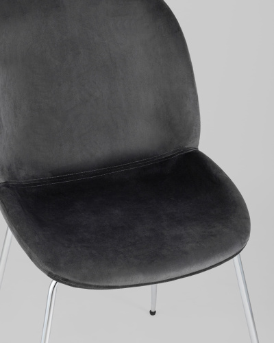 Стул Beetle серый хромированные ножки. Фото №9