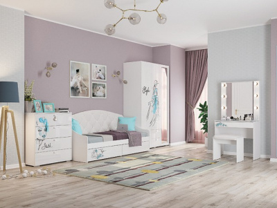 Гламур Трюмо белый/белый глянец. Фото №2