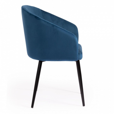 Кресло LA FONTAIN (mod. 004) вельвет/металл, 60 х 57 х 84 см , синий (HLR 63)/черный  (поставляется по 2 шт). Фото №2
