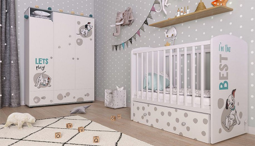 Шкаф платяной Polini Kids Disney Baby 101 Далматинец, белый. Фото №7