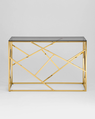 Консоль АРТ ДЕКО 115*30 золото стекло smoke. Фото