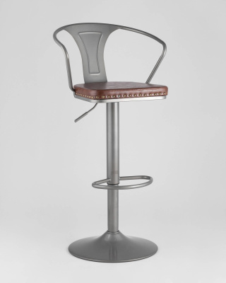 Стул барный TOLIX ARMS SOFT серебристый. Фото